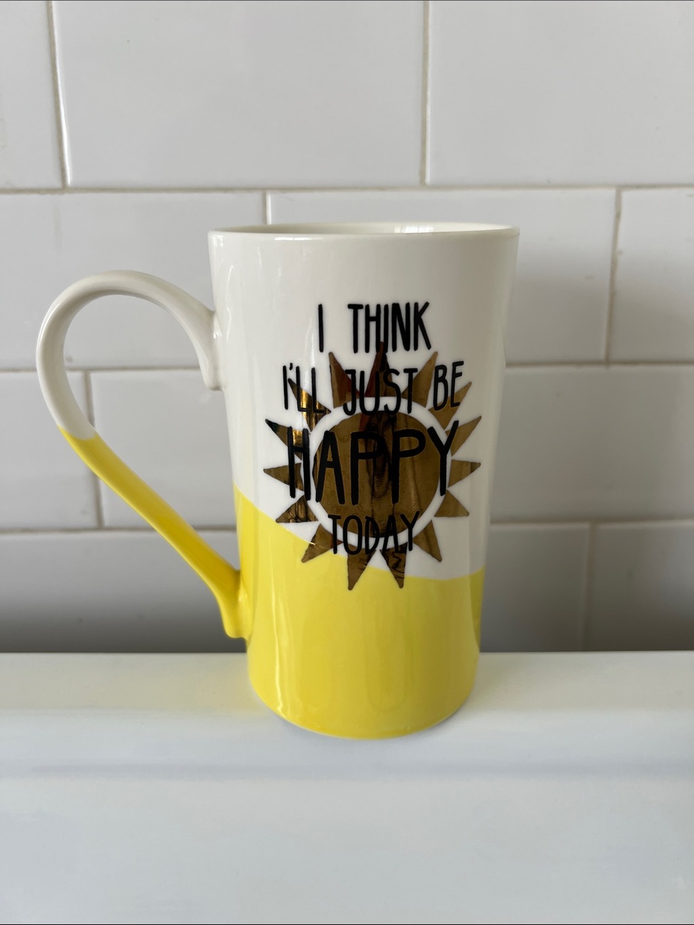 Tall sunshine coffee mug